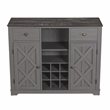 LIVILAND 47 in. Gray Wood Bar Cabinet w/ Brushed Nickel Knobs