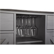 LIVILAND 47 in. Gray Wood Bar Cabinet w/ Brushed Nickel Knobs