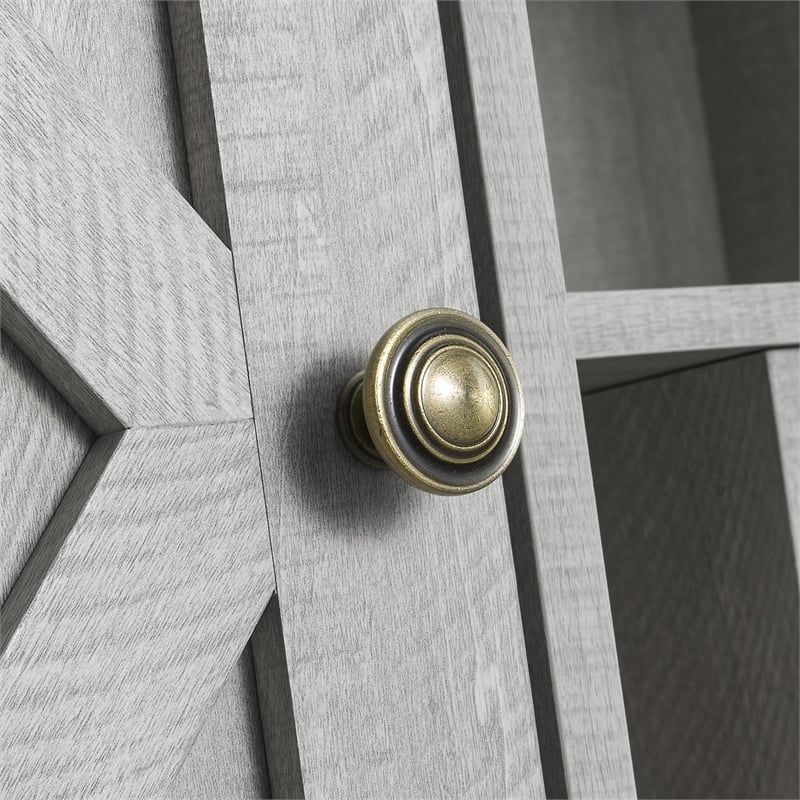 LIVILAND 47 in. Wood Bar Cabinet w/ Brushed Nickel Knobs - Off White