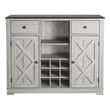 LIVILAND 47 in. Wood Bar Cabinet w/ Brushed Nickel Knobs - Off White