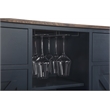LIVILAND 47 in. Wood Bar Cabinet w/ Brushed Nickel Knobs - Navy Blue