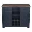 LIVILAND 47 in. Wood Bar Cabinet w/ Brushed Nickel Knobs - Navy Blue