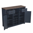 LIVILAND 47 in. Wood Bar Cabinet w/ Brushed Nickel Knobs - Navy Blue