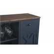 LIVILAND 47 in. Wood Bar Cabinet w/ Brushed Nickel Knobs - Navy Blue