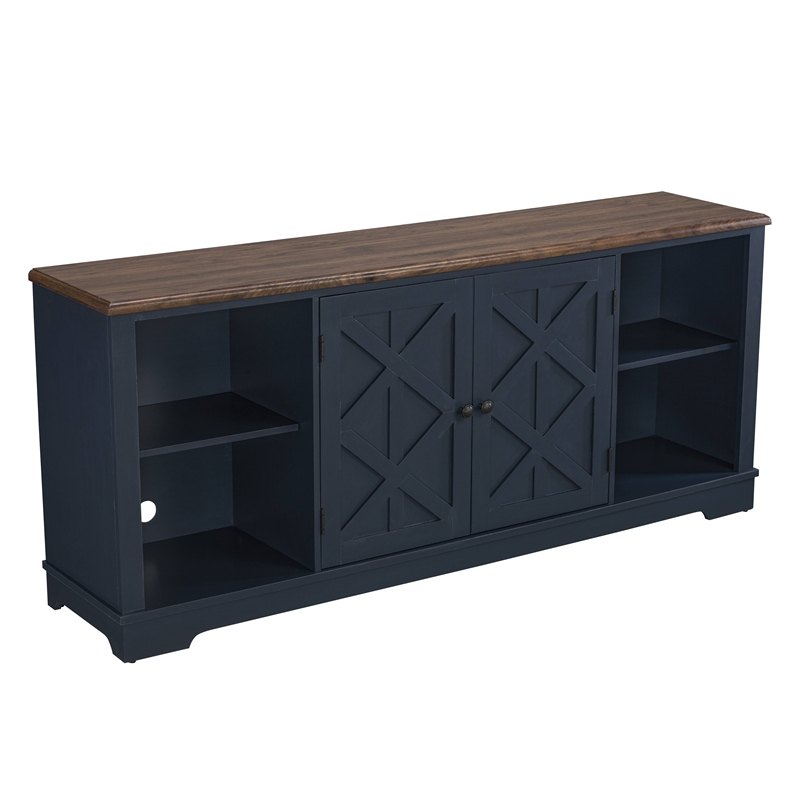 LIVILAND 70 in. TV Stand Media Console for TV up to 75 in. - Navy Blue