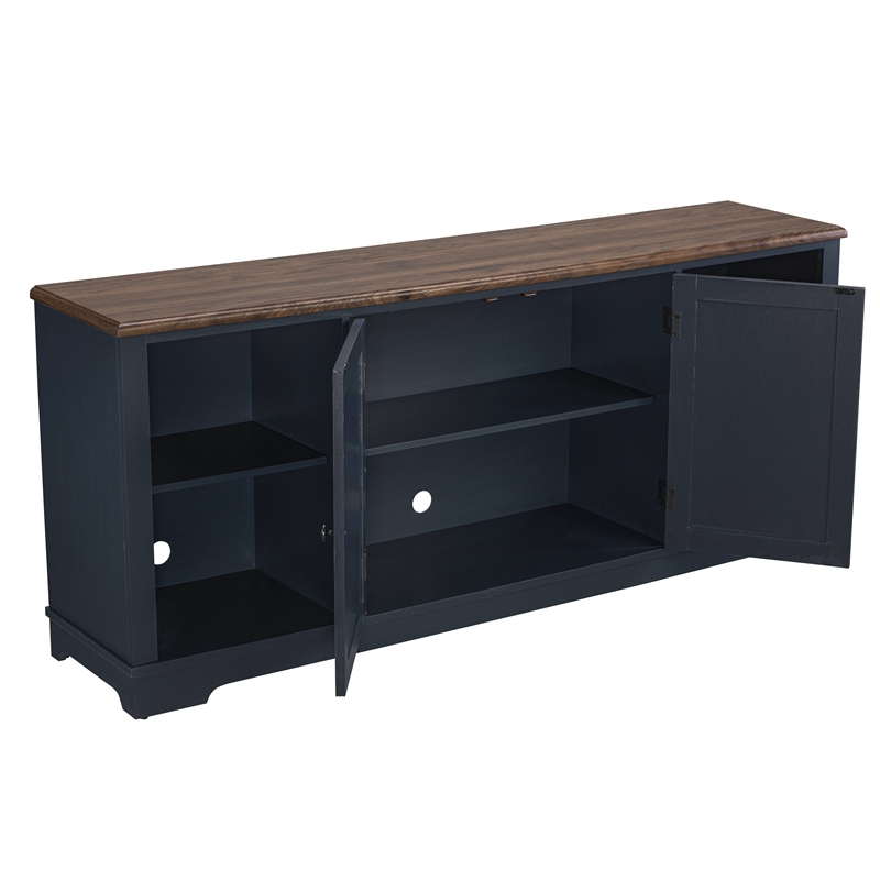 LIVILAND 70 in. TV Stand Media Console for TV up to 75 in. - Navy Blue