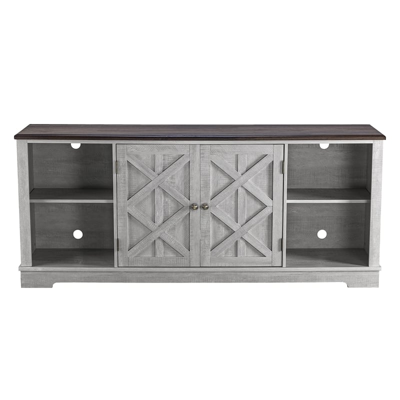 LIVILAND 70 in. TV Stand Media Console for TV up to 75 in. - Off White