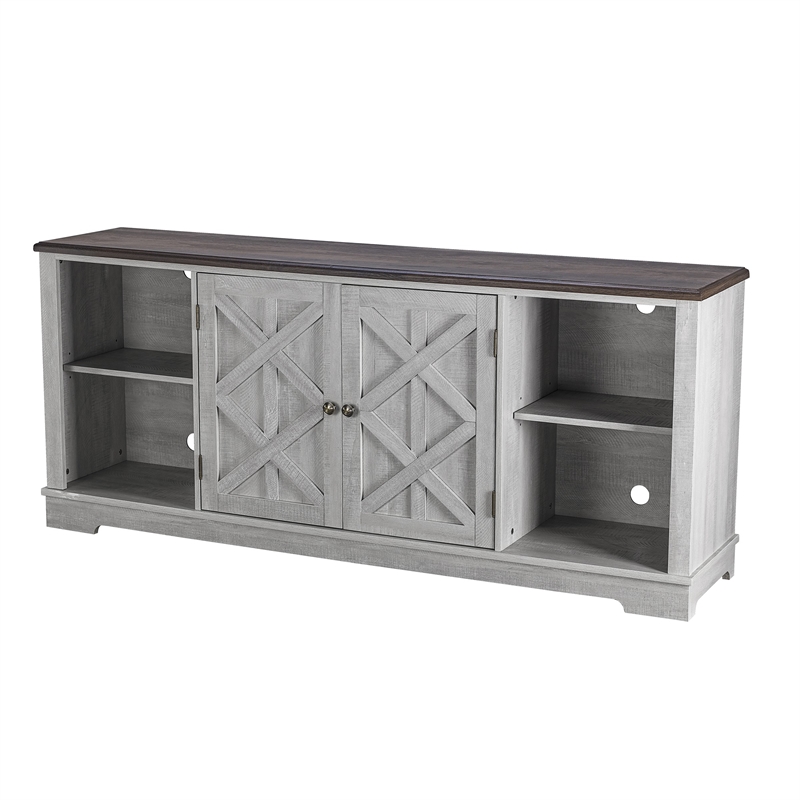 LIVILAND 70 in. TV Stand Media Console for TV up to 75 in. - Off White