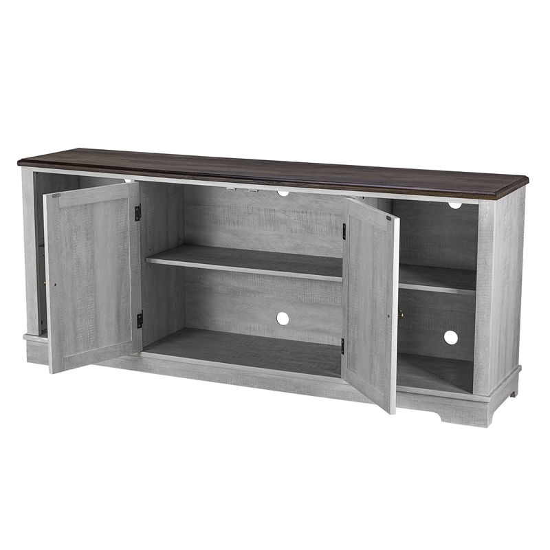 LIVILAND 70 in. TV Stand Media Console for TV up to 75 in. - Off White