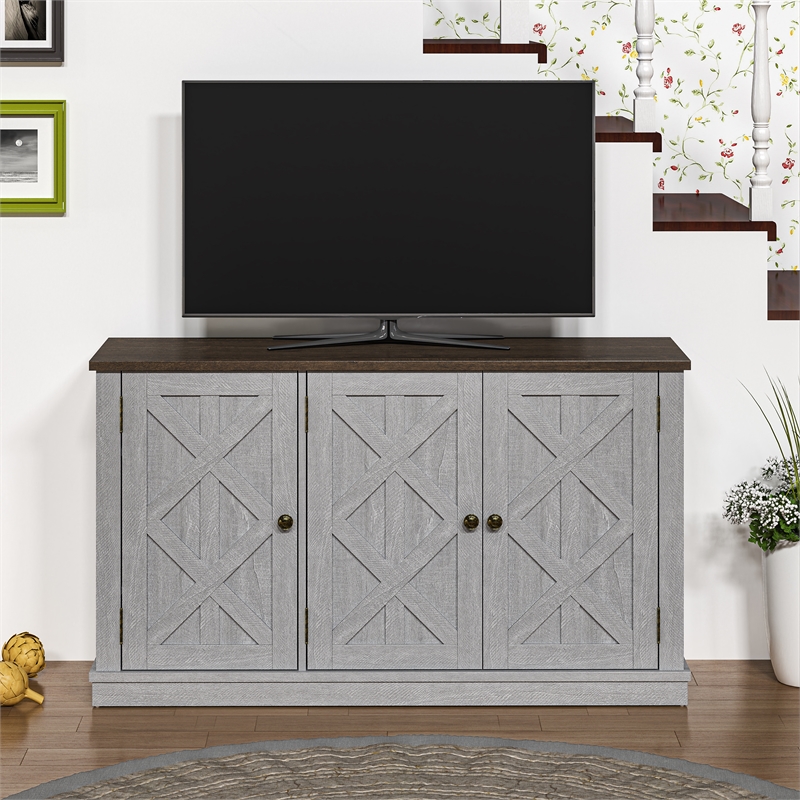 LIVILAND 48 in. TV Stand Media Console for TV up to 53 in. - Off White