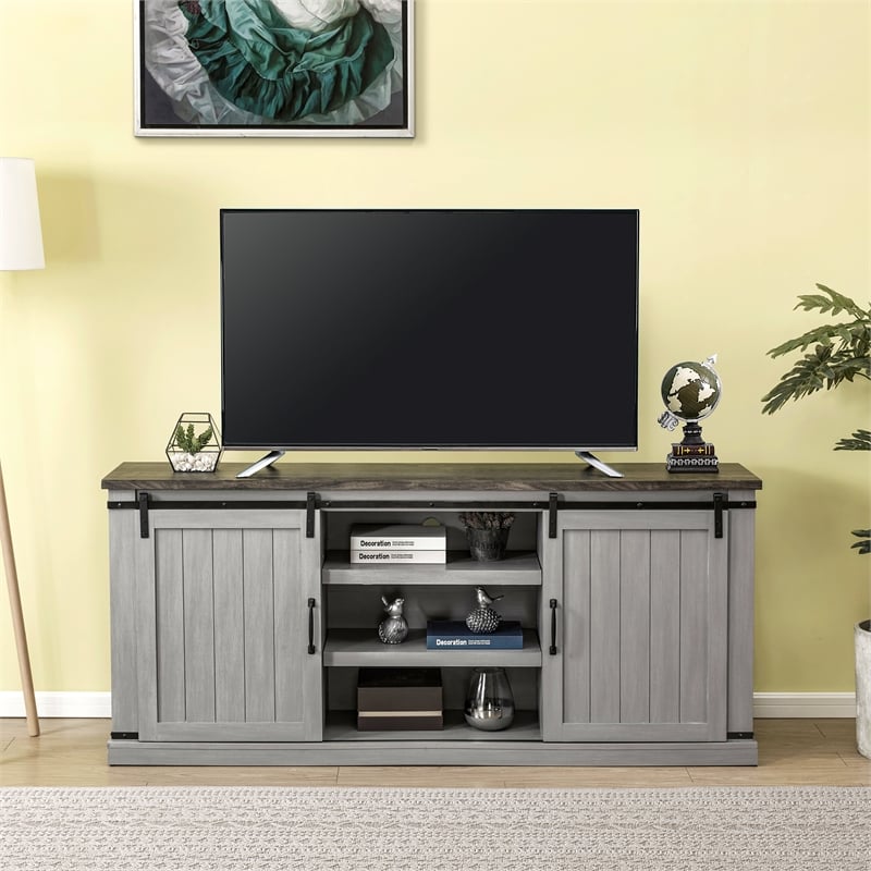 LIVILAND 68 in. TV Stand Media Console for TV up to 70 in. - Gray
