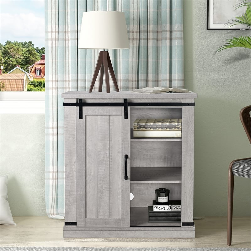 LIVILAND 32 in. TV Stand Media Console for TV up to 40 in. - Off White