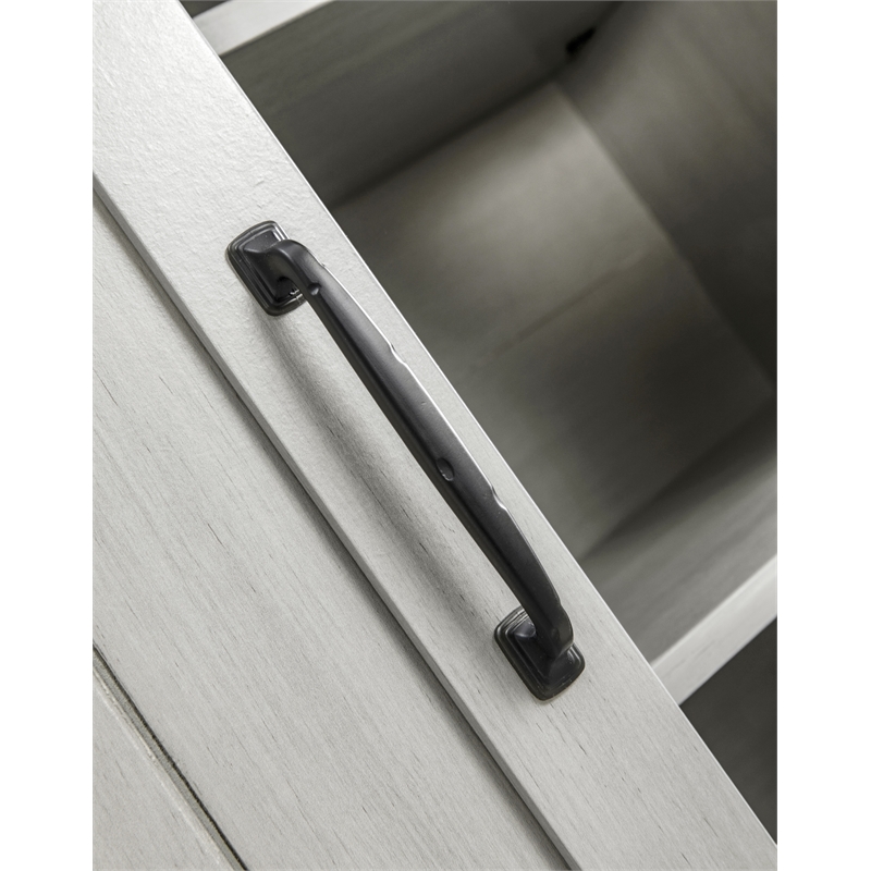 LIVILAND 32 in. Off White w/ Dark Walnut Desktop TV Stand for TV up to 40 in.