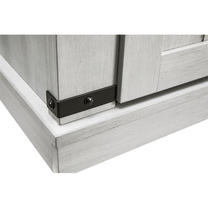 LIVILAND 32 in. Off White w/ Dark Walnut Desktop TV Stand for TV up to 40 in.