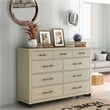 LIVILAND 64 in. Wide Wood 9-Drawer Double Dresser - Beige