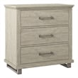 LIVILAND 32 in. 3-Drawer Bedroom Nightstand with Elevated Metal Legs - Beige