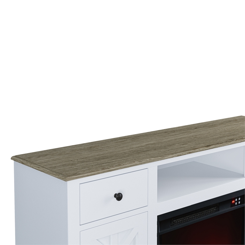 LIVILAND Farmhouse TV Stand with Fireplace For TVs Upto 65