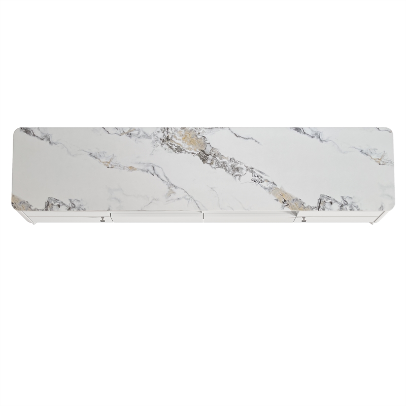 LIVILAND Engineered Wood & Marble TV Stands For TVs Upto 75