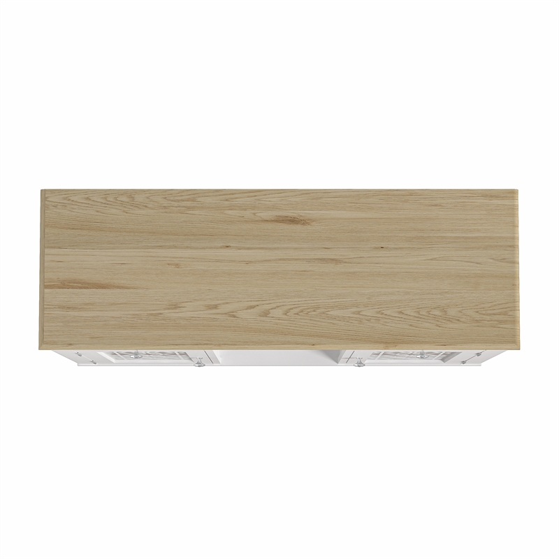 LIVILAND 4-Shelf Modern Engineered Wood Wine Cabinet in White