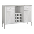 LIVILAND Modern Engineered Wood 9-Bottle Capacity Wine Cabinet in White