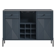 LIVILAND Modern Engineered Wood 9-Bottle Capacity Wine Cabinet in Navy