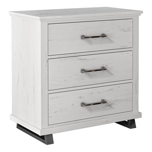 LIVILAND Contemporary 3-Drawers Bedroom Nightstand in Antique White