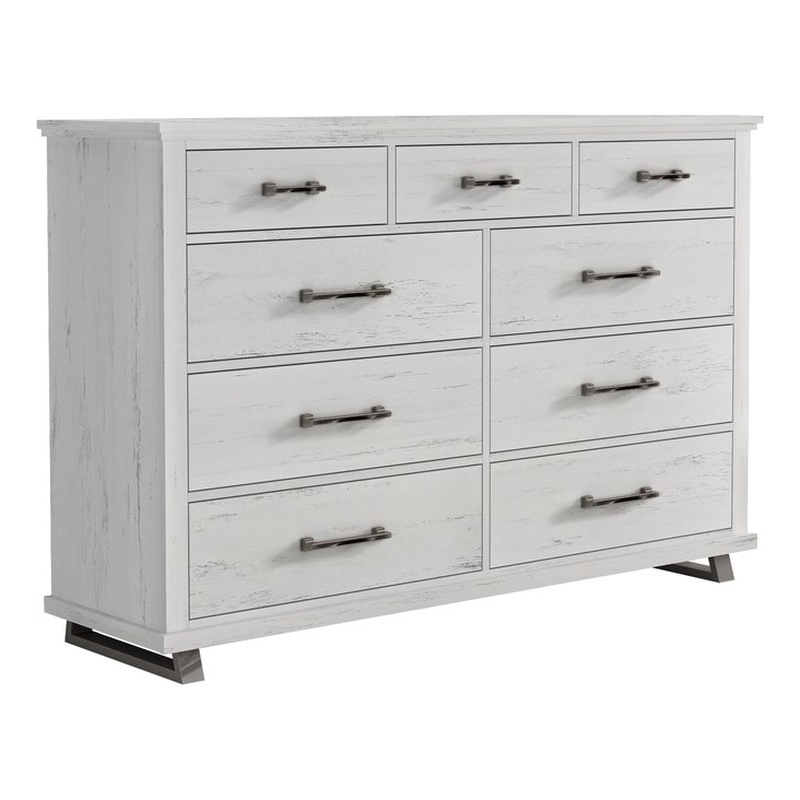LIVILAND 9-Drawers Bedroom Dresser in Antique White
