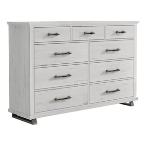LIVILAND 9-Drawers Bedroom Dresser in Antique White