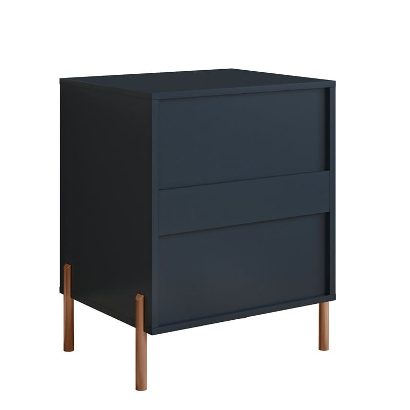 LIVILAND Modern 2-Drawer Nightstand Bedside Table End Table Furniture - Navy