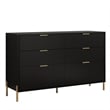 LIVILAND Modern 6-Drawer Double Dresser- Stylish Bedroom Storage - Black