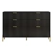 LIVILAND Modern 6-Drawer Double Dresser- Stylish Bedroom Storage - Black