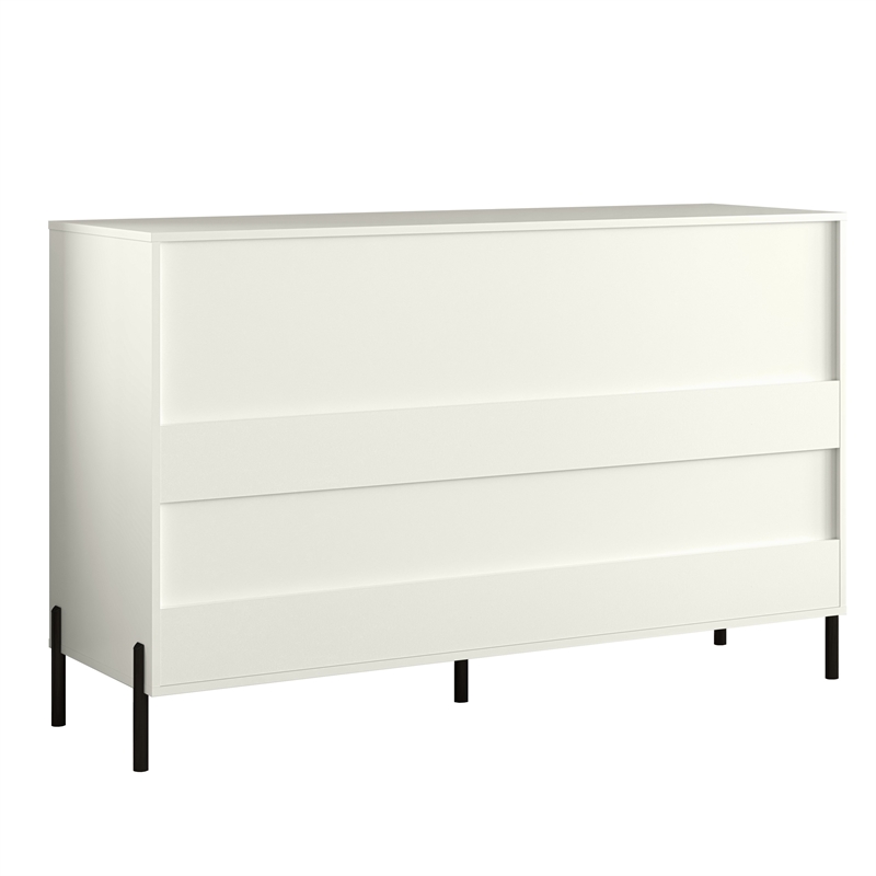 LIVILAND Modern 6-Drawer Double Dresser- Stylish Bedroom Storage - Off White