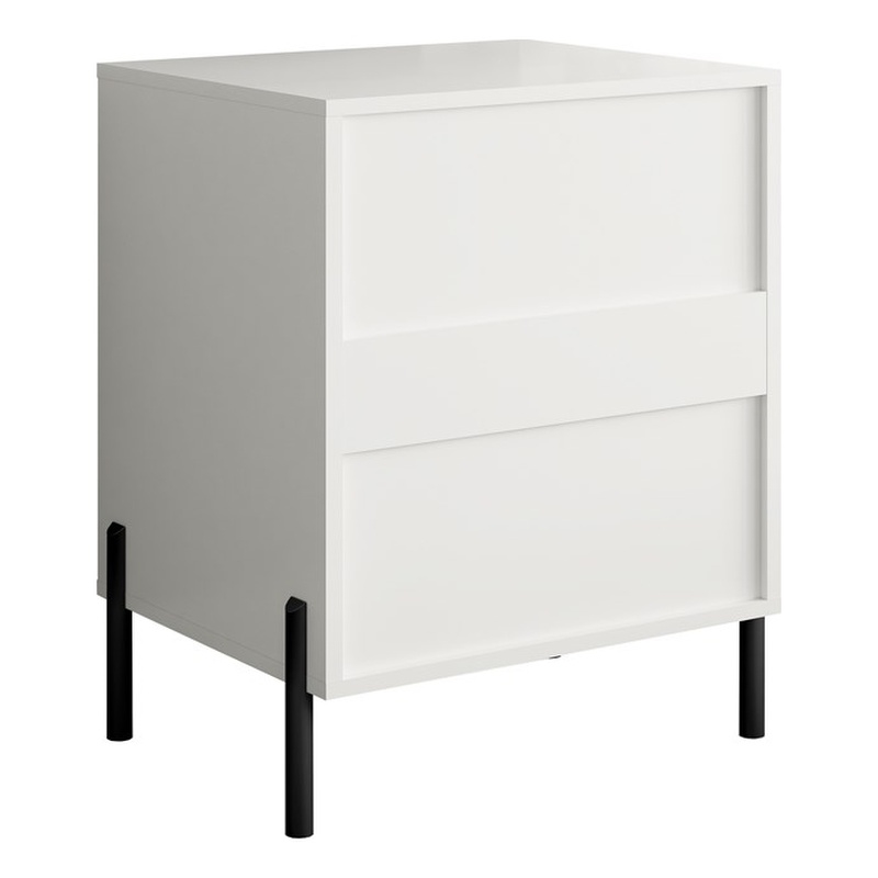 LIVILAND Modern 2-Drawer Nightstand Bedside Table End Table Furniture -Off White