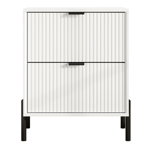 LIVILAND Modern 2-Drawer Nightstand Bedside Table End Table Furniture -Off White