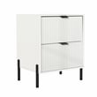 LIVILAND Modern 2-Drawer Nightstand Bedside Table End Table Furniture -Off White