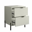 LIVILAND Modern 2-Drawer Nightstand Bedside Table End Table Furniture -Off White
