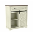 LIVILAND Chic Wine Cabinet with Glass Holder & Wine Rack - Light Moss Green