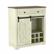 LIVILAND Chic Wine Cabinet with Glass Holder & Wine Rack - Light Moss Green