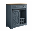 LIVILAND Rustic Chic Wine Cabinet with Glass Holder & Wine Rack - Haze Blue