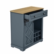 LIVILAND Rustic Chic Wine Cabinet with Glass Holder & Wine Rack - Haze Blue
