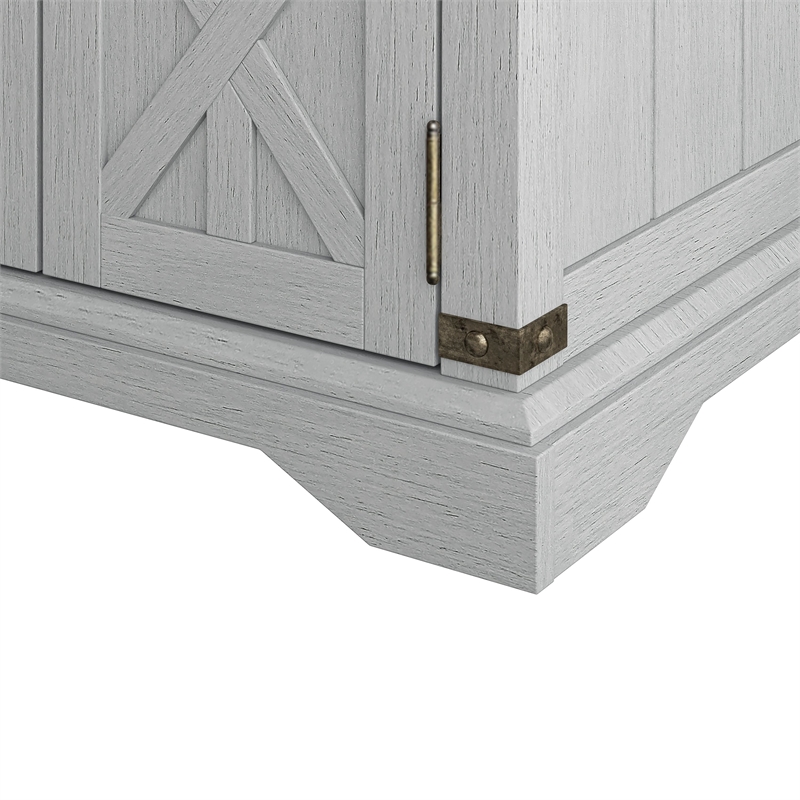LIVILAND Farmhouse End Table with Charging Station - Gray