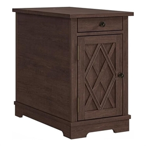 LIVILAND Classic Charging End Table with USB Ports & Storage in Brown