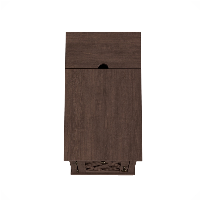 LIVILAND Classic Charging End Table with USB Ports & Storage in Brown