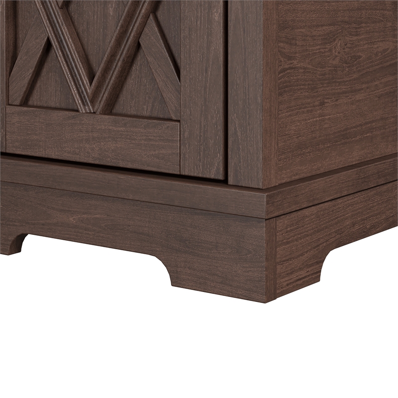 LIVILAND Classic Charging End Table with USB Ports & Storage in Brown