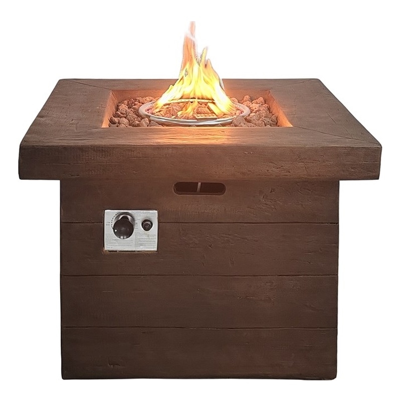 LIVILAND Smokeless Propane Gas Fire Pit - Fireplace for Outdoor - Brown