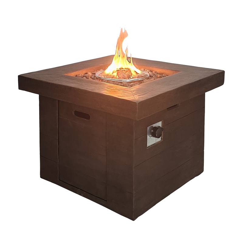 LIVILAND Smokeless Propane Gas Fire Pit - Fireplace for Outdoor - Brown
