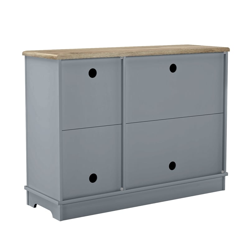 Versatile Buffet Cabinet with Glass Doors and Adjustable Shelves  Gray