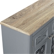 Farmhouse Buffet Cabinet with Glass Doors and Adjustable Shelves - Gray