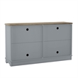 Farmhouse Buffet Cabinet with Glass Doors and Adjustable Shelves - Gray