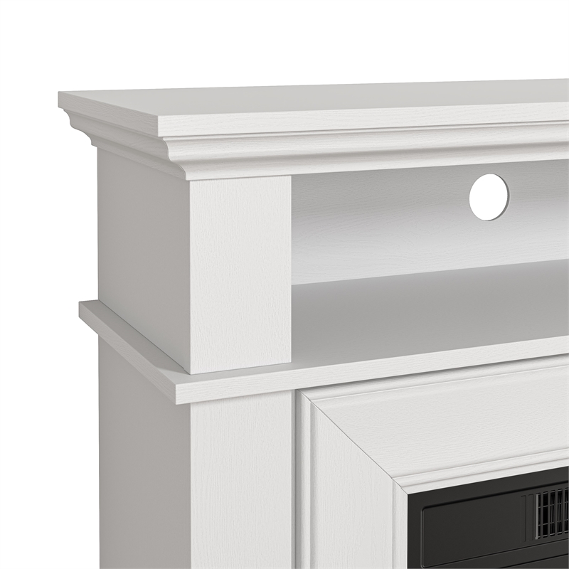 36-Inch Electric Fireplace with Mantel & Wood Finish -White